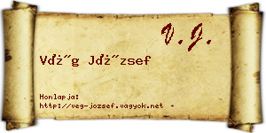 Vég József névjegykártya